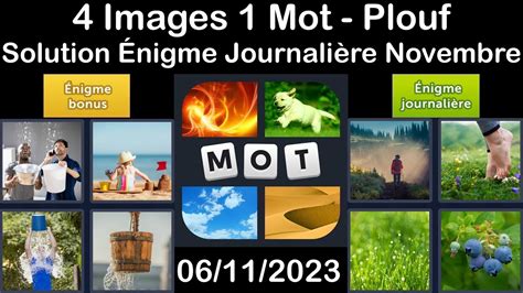 4 images 1 mot plouf